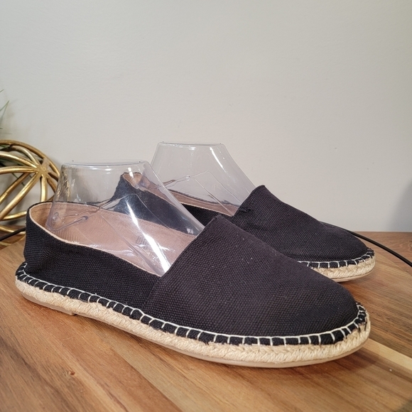 Old Navy Black Jack Espadrilles Canvas Flats Summer Vacation Size 11 - Picture 5 of 16